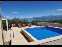 Holiday home Mario - with pool & sea view: H(4+2) Supetar - Island Brac  - Croatia - opened pool (house and surroundings)
