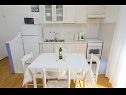 Apartments Ljuba - nice garden: A2(4+1) Plavi, A4(8+1), A1(2+2) Okrug Gornji - Island Ciovo  - Apartment - A2(4+1) Plavi: kitchen and dining room