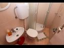 Apartments Ruz - near beach: 1 - A 301(4+1), 2 - A 204(4), 3 - SA 101(2), 4 - SA 102(2), 5 - SA 103(2+1), 6 - SA 104(2), 7 - SA 105(2), 8 - SA 201(2+2), 9 - SA 202(2+1), 10 - SA 203(2) Zaostrog - Riviera Makarska  - Studio apartment - 5 - SA 103(2+1): bathroom with toilet