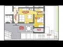 Apartments Tih - 20 m from sea: A1 Ruzmarin(2+2), A2 Maslina(2+2) Sevid - Riviera Trogir  - Apartment - A2 Maslina(2+2): floor plan